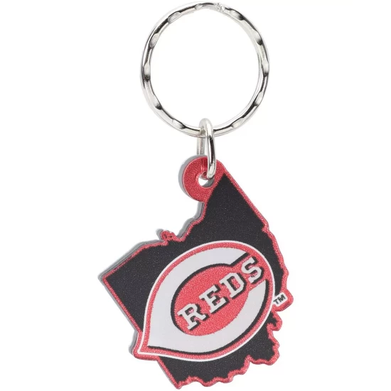 Wholesale 😍 Wincraft Multi Cincinnati Reds Metallic State Shape Keychain ⭐ - Image 2