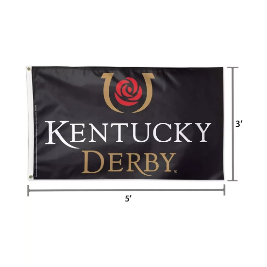 Discount 🤩 Wincraft Black Kentucky Derby 3' X 5' Double-Sided Deluxe Flag 😀