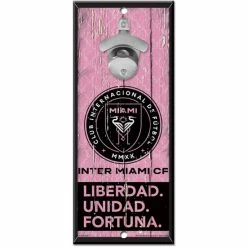 Wholesale 👏 Wincraft Multi Inter Miami CF 5'' X 11'' Bottle Opener Wood Sign 😀