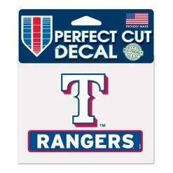 Flash Sale 😉 Wincraft Multi Texas Rangers 4 X 5 Perfect Cut Logo Slogan Decal ⌛