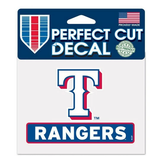 Flash Sale ๐ Wincraft Multi Texas Rangers 4 X 5 Perfect Cut Logo Slogan Decal โ